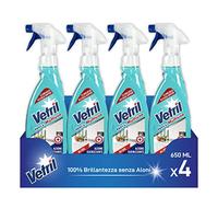 Vetril - Spray Igienizzante Vetri e Superfici, Contro Batteri e Cattivi Odori, Brillantezza Senza Aloni, 650 ml x 4