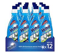 Vetril Vetri e Superfici, Ricarica Spray con Ammoniaca, 650 ml x 12 Pz