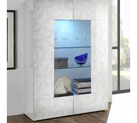 Vetrina 2 ante in Vetro PRISMA colore bianco