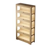Vetrina a 5 ripiani con anta in vetro acrilico, ripiani e libreria per sala giochi, sigillata, antipolvere e facile da pulire, 60 x 29 x 172 cm