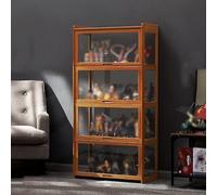 Vetrina a 5 ripiani in vetro acrilico, per trofei e oggetti da collezione, scaffale decorativo per casa o ufficio, elegante vetrina per cimeli e decorazioni