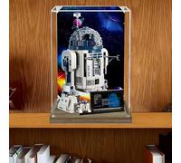 Vetrina acrilica ad alta trasparenza per modello le-go 75379 R2-D2 Brick Robot, scatola antipolvere da collezione con base spazzolata, 25 x 25 x 35 cm, custodia per ragazzi e ragazze (B)