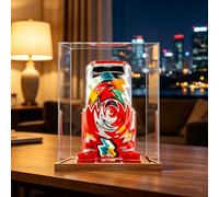 Vetrina acrilica compatibile con Lego 21358 Minifigure Gumball Machine Building Blocks, custodia trasparente antipolvere per proteggere il modello, 20 x 25 x 30 cm (solo vetrina) (noce)