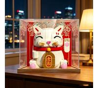 Vetrina acrilica compatibile con Lego 40813 Lucky Cat New Year Building Blocks, custodia trasparente antipolvere per proteggere il modello, 15 x 15 x 15 cm (solo vetrina) (Sfondo B)