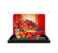 Vetrina acrilica compatibile con Lego 80117 Five Blessings Greet The Spring Toys Set, antipolvere, vetrina trasparente, compatibile con 80117 (solo scatola di visualizzazione, kit non incluso) (Sfondo