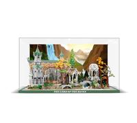 Vetrina acrilica per Lego 10316 Il Signore degli Anelli Rivendell, Scatola Espositore Acrilico ispessita con Sfondo Chiaro, Scatola Espositore Antipolvere, Compatibile con Lego 10316 (solo scatola