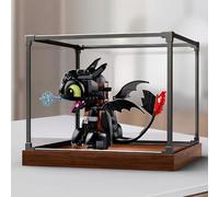 Vetrina acrilica per Lego 10375 Come addestrare il tuo drago: scatola senza denti, antipolvere, scatola portaoggetti, scatola trasparente, scatola espositiva compatibile con 10375 (solo scatola) (base