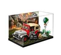 Vetrina acrilica per Lego 77984 Jurassic Off-Road Vehicle Building Set, antipolvere trasparente, solo vetrina, compatibile con Lego 77984 (spray posteriore C)