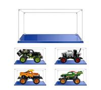 Vetrina Acrilica Trasparente Antipolvere, 25x15x15cm, Base blu | MADEHAY Una Grande Display Box Per Lego Modello serie 42118 42135 42149 42150.