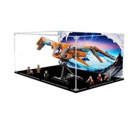 Vetrina acrilica trasparente, compatibile con Lego 76193 Guardiani della Galassia Ship Kit, antipolvere, protegge oggetti decorativi da collezione, regali (solo scatola) (base nera 3 mm)
