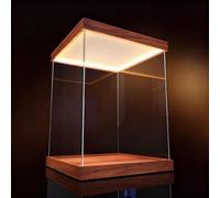 Vetrina Acrilico Scatole Alte in Acrilico Trasparente per Esposizione, Vetrina Portaoggetti in Plastica con Luce Superiore, Libri Antichi, Modelli di Orologi(40x20x50cm(16"x8"x20"))