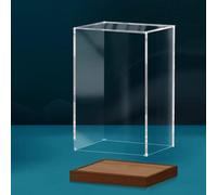 Vetrina Acrilico Vetrina Espositiva Alta in Acrilico Trasparente, Antipolvere, per Distintivi/Trofei Della Polizia, Organizer per Oggetti da Collezione da Assemblare(20x15x10cm(8"x6"x4"))