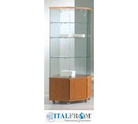 Vetrina Angolare Italfrom con Mobile e Faretti Arredo Ufficio Negozio 68x68xh181