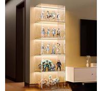 Vetrina antipolvere con anta a ribalta, vetrina in acrilico per oggetti da collezione, ideale per set LEGO, action figure e cimeli(5-tier storage)