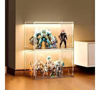 Vetrina antipolvere con anta a ribalta, vetrina in acrilico per oggetti da collezione, ideale per set LEGO, action figure e cimeli(2-tier storage)