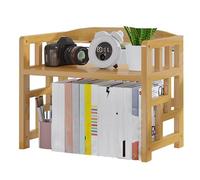 Vetrina aperta con guardrail rinforzato originale vetrina a colori per soggiorno, studio e credenza, colore marrone, 49,8 x 24,9 x 52,8 cm