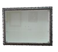 Vetrina classica sospesa parete attrezzata con ante in vetro in stile Barocco cornice classica portabottiglie su misura VTMadridN 50 x 70 cm