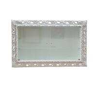 Vetrina classica sospesa parete attrezzata con ante in vetro in stile Barocco cornice traforata portabottiglie su misura VTGGB 90 x 120 cm