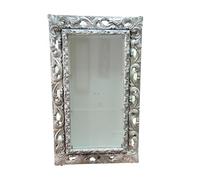 Vetrina classica sospesa parete attrezzata con ante in vetro in stile Barocco cornice traforata portabottiglie su misura VTGGA 80 x 60 cm