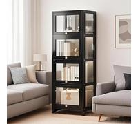 Vetrina Collezione in Acrilico per Modelli Auto vetrina per giocattoli - Libreria Espositiva da Soggiorno/Camera,N(Size:30x33x140cm-4 strato,Color:nero)