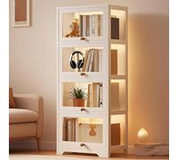 Vetrina Collezione in Acrilico per Modelli Auto vetrina per giocattoli - Libreria Espositiva da Soggiorno/Camera,N(Size:60x33x140cm-4 strato,Color:bianco)