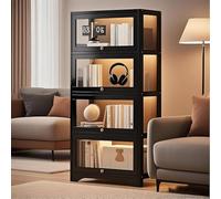 Vetrina Collezione in Acrilico per Modelli Auto vetrina per giocattoli - Libreria Espositiva da Soggiorno/Camera,N(Size:60x33x140cm-4 strato,Color:nero)