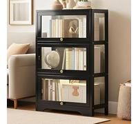 Vetrina Collezione in Acrilico per Modelli Auto vetrina per giocattoli - Libreria Espositiva da Soggiorno/Camera,N(Size:60x33x106cm-3 strato,Color:nero)