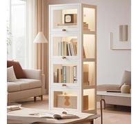 Vetrina Collezione in Acrilico per Modelli Auto vetrina per giocattoli - Libreria Espositiva da Soggiorno/Camera,N(Size:40x33x140cm-4 strato,Color:bianco)