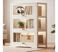 Vetrina Collezione in Acrilico per Modelli Auto vetrina per giocattoli - Libreria Espositiva da Soggiorno/Camera,N(Size:80x33x106cm-3 strato,Color:bianco)