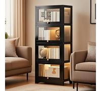 Vetrina Collezione in Acrilico per Modelli Auto vetrina per giocattoli - Libreria Espositiva da Soggiorno/Camera,N(Size:40x33x140cm-4 strato,Color:nero)