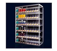 Vetrina con struttura in alluminio con pulsante automatico, vetrina in acrilico trasparente con serratura, porta trasparente, perfetta per la vendita al dettaglio o per uso domestico (69,5x30,5x45 cm)