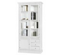 VETRINA CREDENZA MULTIUSO 3 PORTE 3 CASSETTI ARTE POVERA CLASSICO BIANCO OPACO