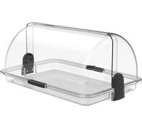 Vetrina da banco trasparente vetrinetta self service contenitore 38L x 26P x 17H porta dolci espositore brioche vivande doppia apertura idonea al contatto alimentare
