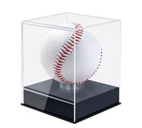 Vetrina da baseball - Scatole impermeabili trasparenti in acrilico per softball 11 x 9,5 x 9,5 cm | Scatole da baseball antipolvere per appassionati di sport, da pallavolo
