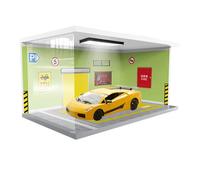 Vetrina da Garage - Espositore per parcheggio con luce da collezione Modello, modello di scena del garage, mostra per garage di parcheggio squisito per soggiorno