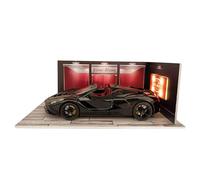 Vetrina Da Garage Per Auto Modello A 1:24 Con Luce A LED - Scena Di Diorama Di Parcheggio Sotterraneo In PVC Con Batteria A Pulsante, Sala Esposizione Automobile Pressofuso Pa