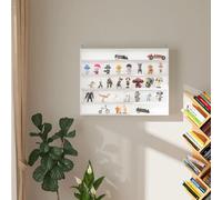 Vetrina da parete Homcom per collezioni con ripiani regolabili e ante in vetro