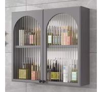 Vetrina da parete in legno massello multiuso nizer con porta trasparente per cosmetici e profumi, grande capacità, elegante decorazione per la casa