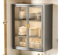 Vetrina da parete, supporto in metallo per cucina, bagno, bar o garage, design versatile per appendere o posizionare facilmente