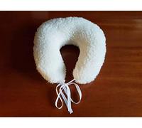 Vetrina del Benessere CORNETTO IN 100% LANA MERINOS Cuscino per il Collo con Pula di Farro, Sostegno Cervicale da Viaggio, Collare Scaldacollo, Supporto Nuca, Cuscino da Lettura, Antistress