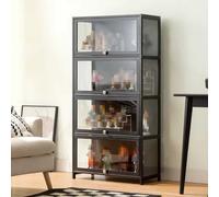 Vetrina della figura/Armadi delle curiosità, Vetrina di vetro, Vetrine, Vetrina per gli oggetti da collezione, Trasparente su tre lati, Flip e Hover Cabinet Door, Forte capacità portante