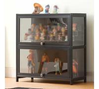Vetrina della figura/Armadi delle curiosità, Vetrina di vetro, Vetrine, Vetrina per gli oggetti da collezione, Trasparente su tre lati, Flip e Hover Cabinet Door, Forte capacità portante