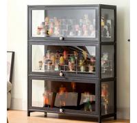 Vetrina della figura/Armadi delle curiosità, Vetrina di vetro, Vetrine, Vetrina per gli oggetti da collezione, Trasparente su tre lati, Flip e Hover Cabinet Door, Forte capacità portante