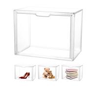 Vetrina Espositiva - 36x27x23cm Teca Plexiglass - Teca espositiva antipolvere con porta magnetica, impilabile, display case multifunzionale per collezioni, borse, scarpe, libri e puzzle 3D