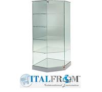 Vetrina Espositiva Angolare Italfrom Top Cristallo Arredo Negozio 73x73x h180