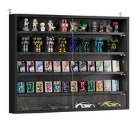 Vetrina Espositiva da Parete a 4 Ripiani Regolabili Vetrinetta per Collezionismo