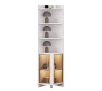 Vetrina Espositiva Espositore Ad Angolo Curio Ad Angolo con Luci, Organizer per Figurine Curve di 200 cm di Altezza Custodia per Liquori per Ufficio in Camera da Letto, Custodia per Libreria in Vetro(