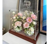Vetrina Espositiva Grande Teca Espositiva in Plastica con Base Rinforzata e Angoli Metallici, Copertura Antipolvere (alternativa Al Vetro) per Souvenir, Vetrinetta da Banco(20x20x35cm(8x8x14in))