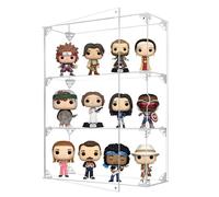 Vetrina espositiva in acrilico, vetrina trasparente a 3 livelli per statuette Funko Pop, armadio antipolvere montabile a parete o scrivania per oggetti da collezione, statuette, modelli Lego