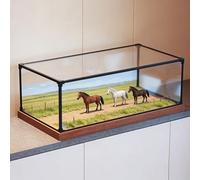 Vetrina Espositiva Lunghe Teche Espositive in Plastica Trasparente, Stretta Vetrinetta in Acrilico Trasparente con Telaio in Alluminio, Contenitori Espositivi Antipolvere(60x60x30cm(24x24x12in))